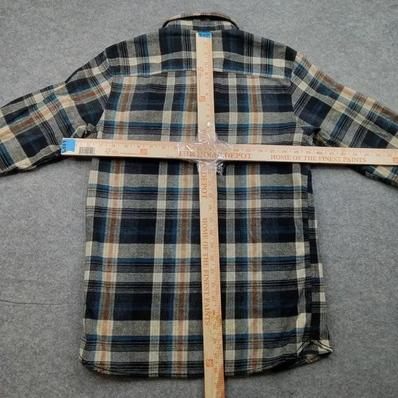 HVIII Brand Goods Shirt Mens Small Blue Plaid Flannel Long Sleeve Button Front - Picture 5 of 8